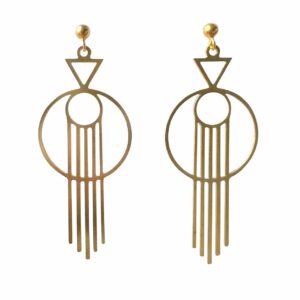 Gouden statement oorbellen boho