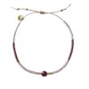 Miyuki glaskraaltjes armband met rode granaat.