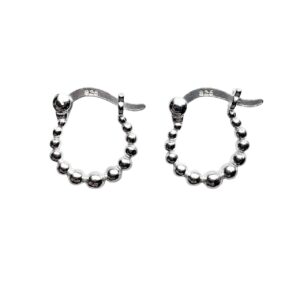 Kleine sterling zilveren oorringen met bolletjes “Jazz”