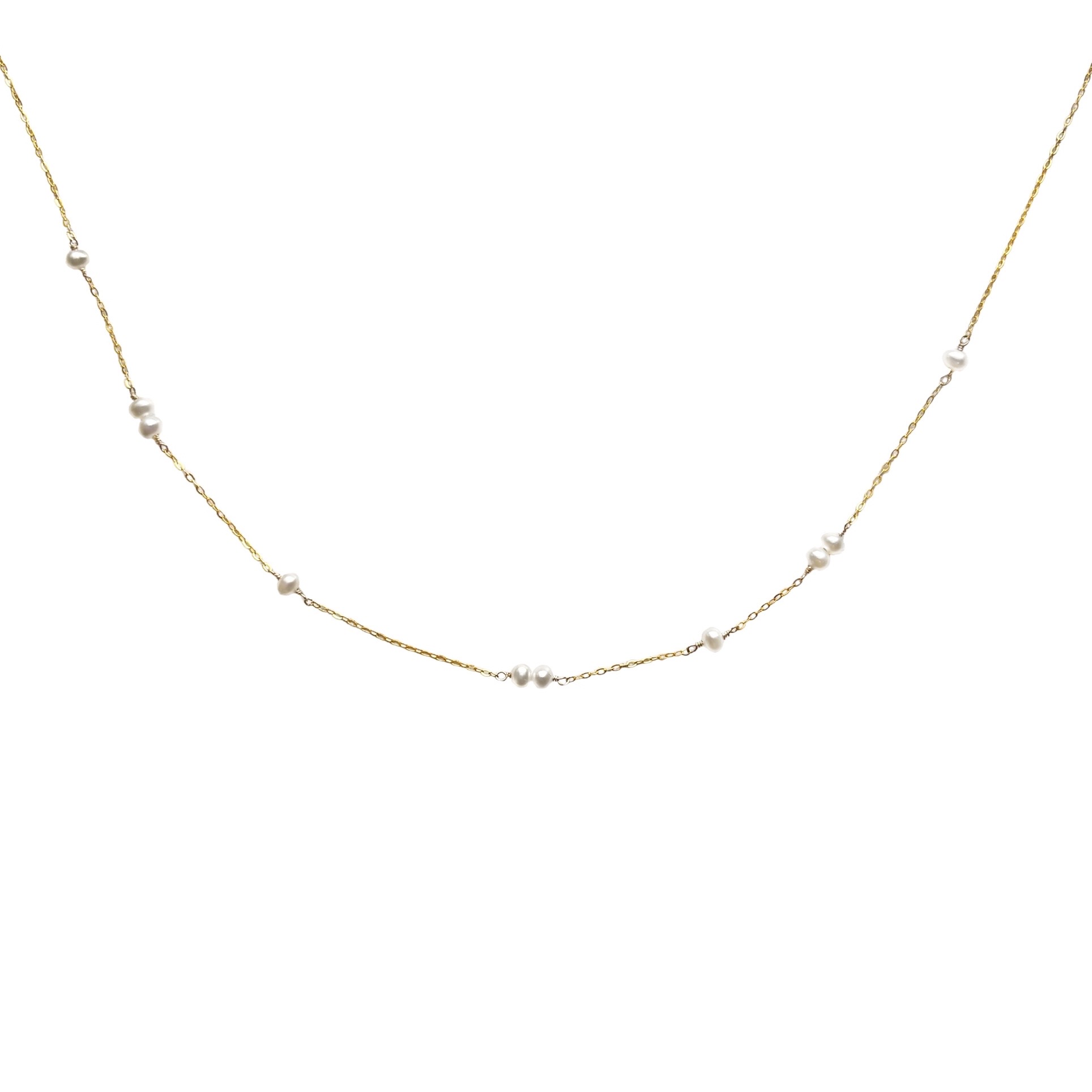 Edelsteen ketting met parels "Isa”