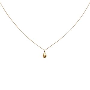 Goud vergulde sterling zilveren ketting met goud vergulde sterling zilveren druppel.