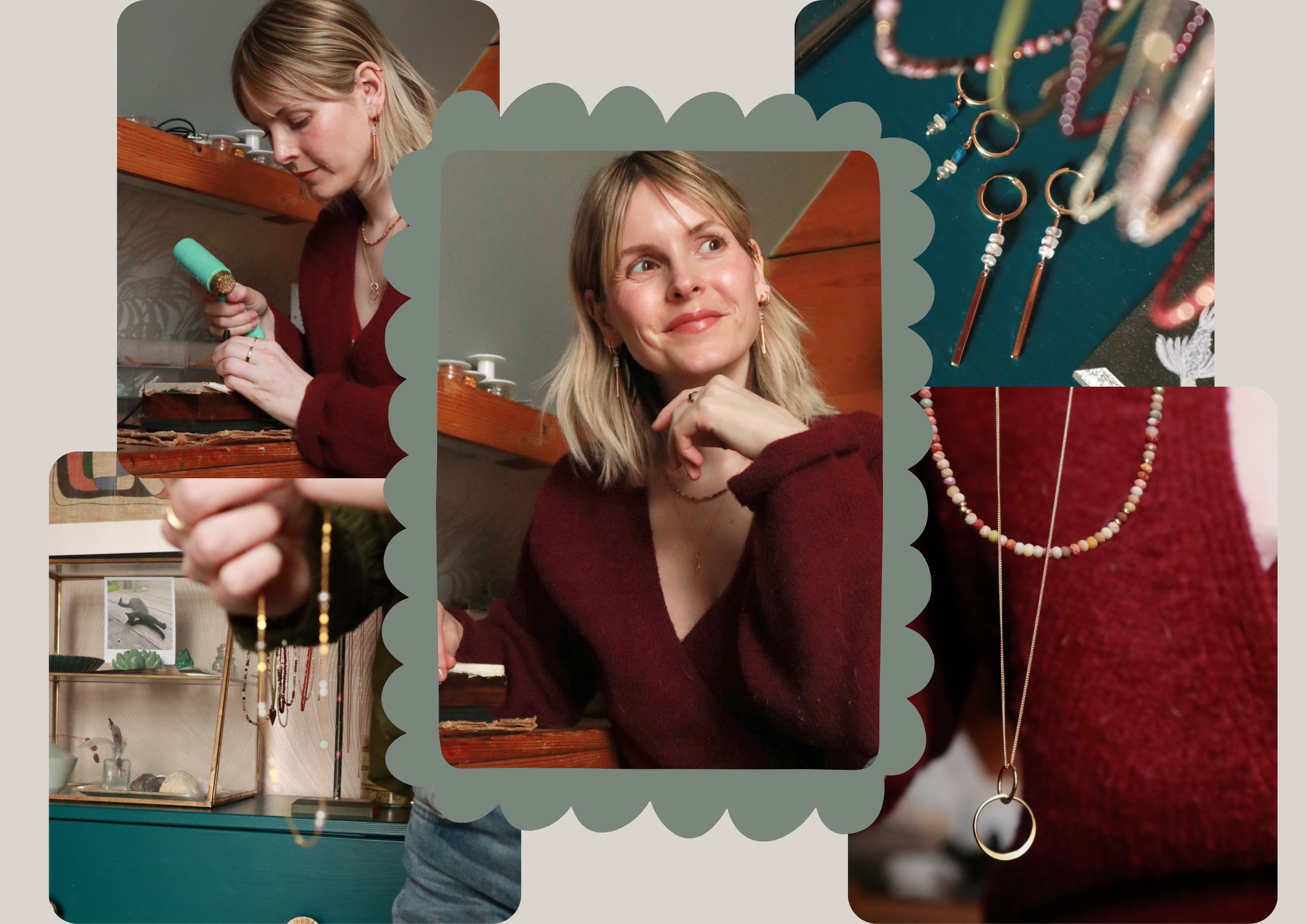 Foto's van marit Groen in het werk in haar Marbles by MG atelier