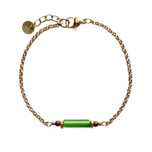Edelsteen armband van stainless steel.