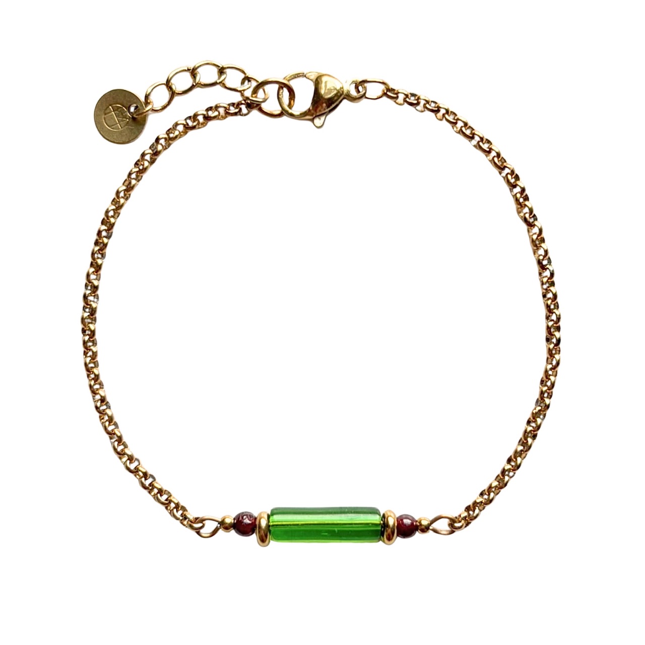 Edelsteen armband van stainless steel.